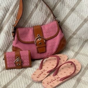 Coach Handbag, wallet & Flip Flop
